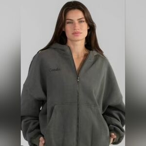 Comfrt Gray Women's Full Zip Hoodie Oversized